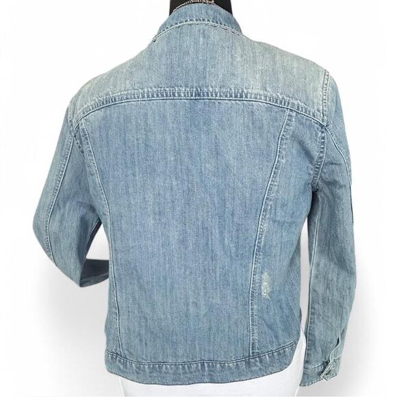Women's Distressed Blue Jean Jacket Sz 10 Denim by Dorothy Perkins Brand Denim - Picture 3 of 8